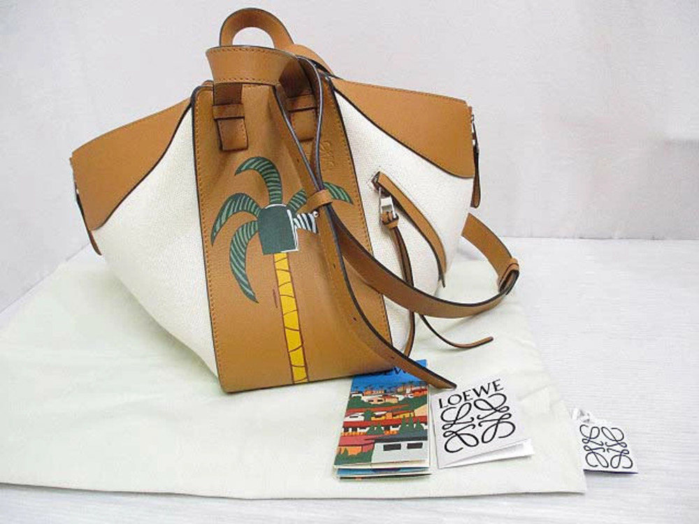 Loewe KEN Collaboration Hammock Shoulder Handbag Palm Tree Anagram Canvas